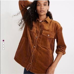 Madewell Rust Corduroy Yorkway Shirt in Color Antique Gold